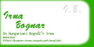 irma bognar business card